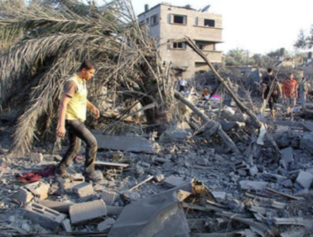 Gaza bajo fuego de la aviación israelí